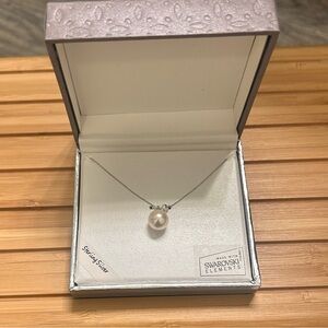 Silver Necklace with Pearl Pendant